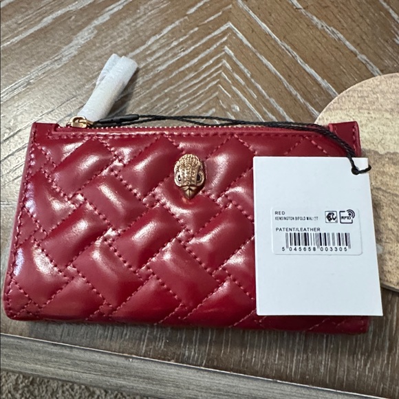 Kurt Geiger London Kensington Quilted Leather Bifold Wallet red patent leather - Picture 8 of 9